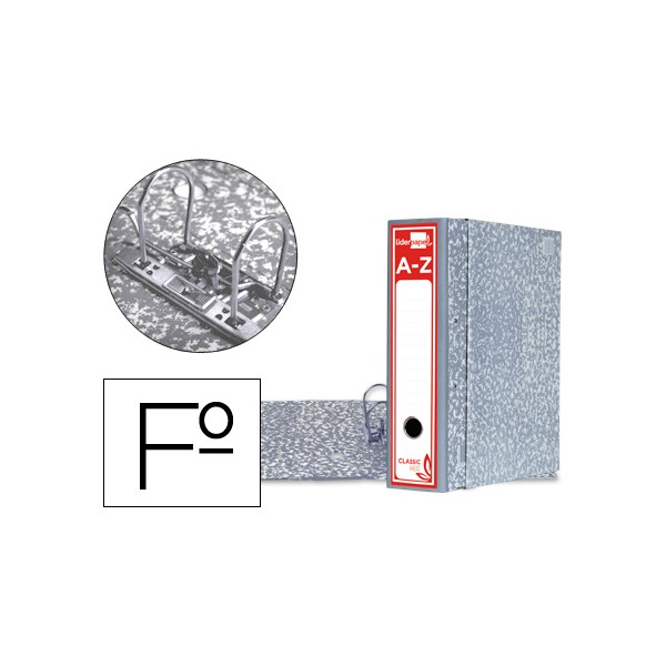 Archivador de palanca liderpapel carton forrado folio jaspeado gris con caja classic red. Archivador de palanca liderpapel carton forrado folio jaspeado gris con caja classic red.