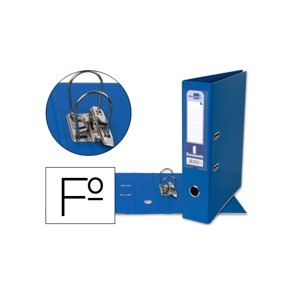 Archivador de palanca liderpapel folio documenta forrado pvc con rado lomo 75mm azul compresor metalico. Archivador de palanca liderpapel folio documenta forrado pvc con rado lomo 75mm azul compresor metalico.