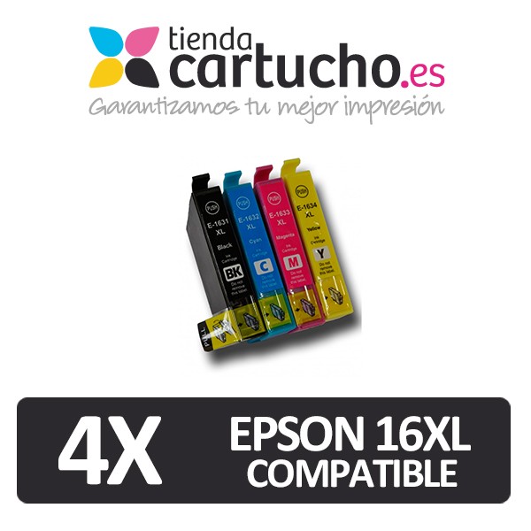 PACK 4 (CHOISIR LES COULEURS) CARTOUCHES COMPATIBLES EPSON 16XL PACK 4 (CHOISIR LES COULEURS) CARTOUCHES COMPATIBLES EPSON 16XL