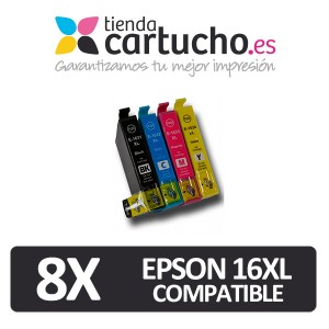 PACK 8 (ELIJA COLORES) CARTUCHOS COMPATIBLES EPSON 16XL PERTENENCIENTE A LA REFERENCIA Encre Epson 16 / 16XL