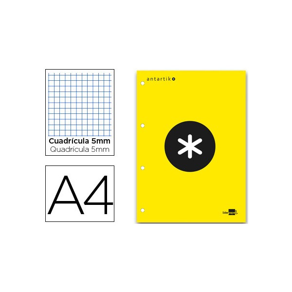 Bloc encolado liderpapel antartik cuadro 5 mm a4 natural 80 h 100 gr color amarillo. Bloc encolado liderpapel antartik cuadro 5 mm a4 natural 80 h 100 gr color amarillo.