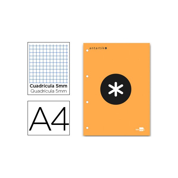 Bloc encolado liderpapel antartik cuadro 5 mm a4 natural 80 h 100 gr color naranja. Bloc encolado liderpapel antartik cuadro 5 mm a4 natural 80 h 100 gr color naranja.