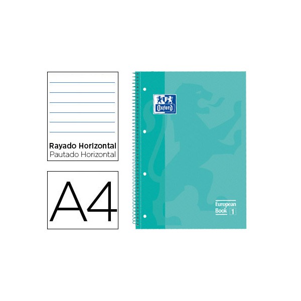 Bloc espiral oxford tapa extradura microperforado din a4 80 hojas rayado horizontal color verde menta. Bloc espiral oxford tapa extradura microperforado din a4 80 hojas rayado horizontal color verde menta.