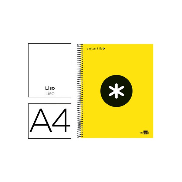 Cuaderno espiral liderpapel a4 micro antartik tapa forrada 120h 100 gr liso con bandas 4 taladros color amarillo. Cuaderno espiral liderpapel a4 micro antartik tapa forrada 120h 100 gr liso con bandas 4 taladros color amarillo.