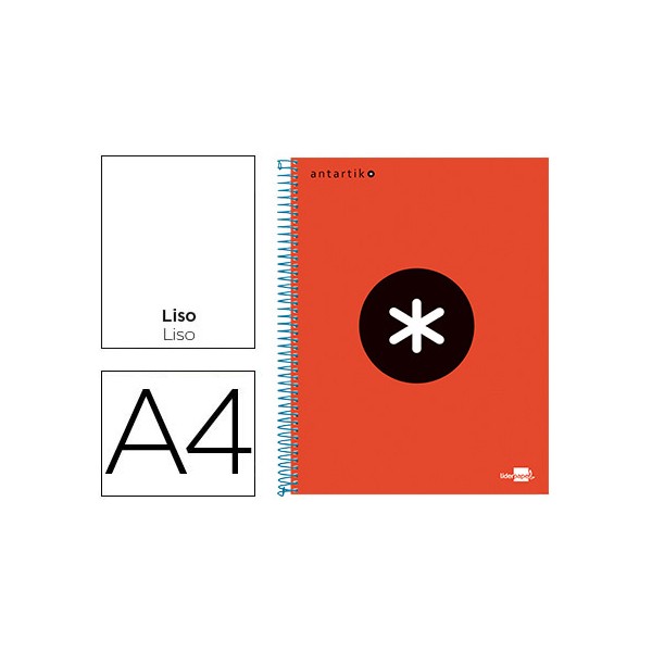 Cuaderno espiral liderpapel a4 micro antartik tapa forrada 120h 100 gr liso con bandas 4 taladros color rojo. Cuaderno espiral liderpapel a4 micro antartik tapa forrada 120h 100 gr liso con bandas 4 taladros color rojo.