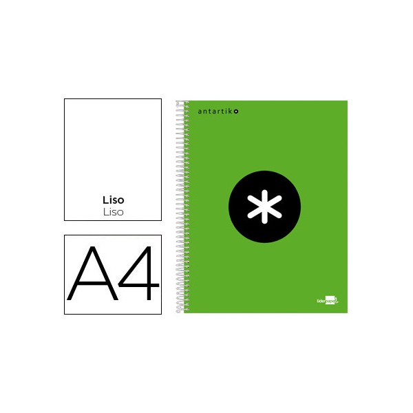 Cuaderno espiral liderpapel a4 micro antartik tapa forrada 120h 100 gr liso con bandas 4 taladros color verde fluor. Cuaderno espiral liderpapel a4 micro antartik tapa forrada 120h 100 gr liso con bandas 4 taladros color verde fluor.