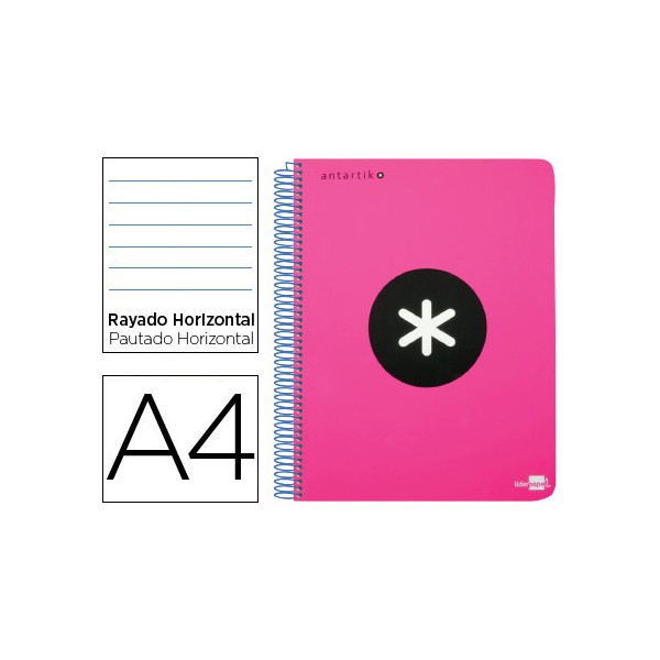 Cuaderno espiral liderpapel a4 micro antartik tapa plastico 120h 100 gr horizontal 5 bandas 4 taladros rosa fluor. Cuaderno espiral liderpapel a4 micro antartik tapa plastico 120h 100 gr horizontal 5 bandas 4 taladros rosa fluor.