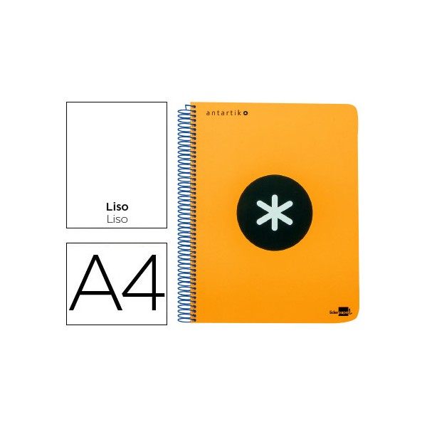 Cuaderno espiral liderpapel a4 micro antartik tapa plastico 120h 100 gr liso con bandas 4 taladros naranja. Cuaderno espiral liderpapel a4 micro antartik tapa plastico 120h 100 gr liso con bandas 4 taladros naranja.