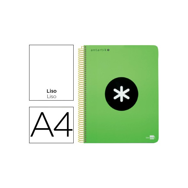Cuaderno espiral liderpapel a4 micro antartik tapa plastico 120h 100 gr liso con bandas 4 taladros verde fluor. Cuaderno espiral liderpapel a4 micro antartik tapa plastico 120h 100 gr liso con bandas 4 taladros verde fluor.