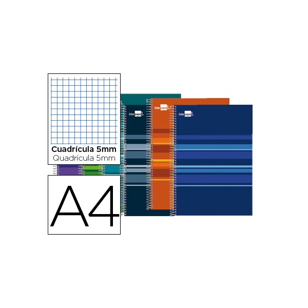 Cuaderno espiral liderpapel a4 micro classic tapa forrada 160h 60 gr cuadro 5mm 5 bandas 4 taladros colores surtidos. Cuaderno espiral liderpapel a4 micro classic tapa forrada 160h 60 gr cuadro 5mm 5 bandas 4 taladros colores surtidos.