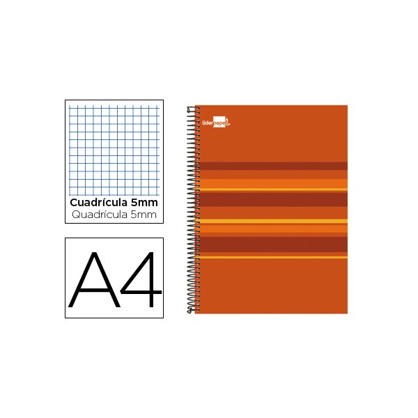 Cuaderno espiral liderpapel a4 micro classic tapa forrada 160h 60 gr cuadro 5mm 5 bandas 4 taladros naranja. Cuaderno espiral liderpapel a4 micro classic tapa forrada 160h 60 gr cuadro 5mm 5 bandas 4 taladros naranja.