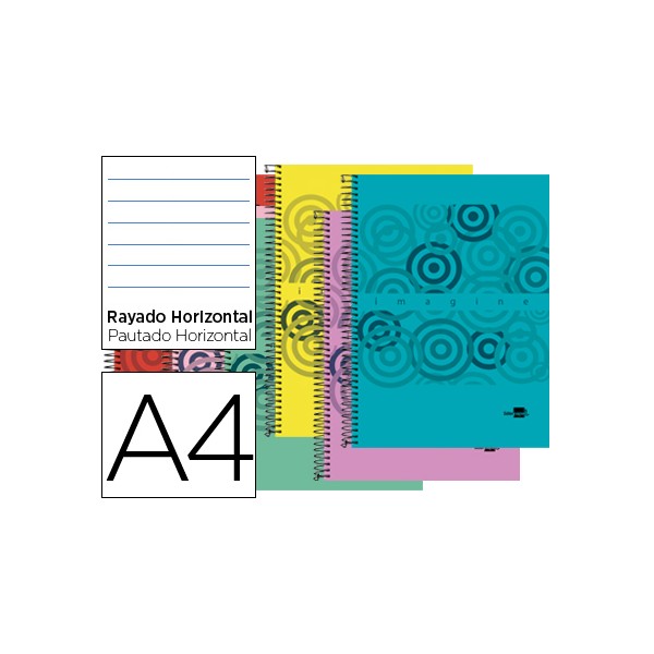 Cuaderno espiral liderpapel a4 micro imagine tapa plastico 160h 60 gr horizontal 5 banda4 taladros colorres surtidos. Cuaderno espiral liderpapel a4 micro imagine tapa plastico 160h 60 gr horizontal 5 banda4 taladros colorres surtidos.
