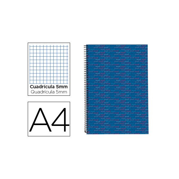 Cuaderno espiral liderpapel a4 micro multilider tapa forrada 140h 80 gr cuadro 5mm 5 bandas 4 taladros azul. Cuaderno espiral liderpapel a4 micro multilider tapa forrada 140h 80 gr cuadro 5mm 5 bandas 4 taladros azul.