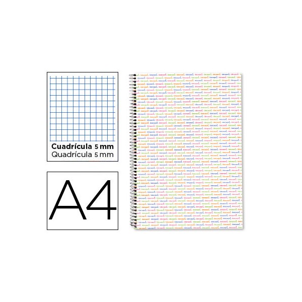 Cuaderno espiral liderpapel a4 micro multilider tapa forrada 140h 80 gr cuadro 5mm 5 bandas 4 taladros blanco. Cuaderno espiral liderpapel a4 micro multilider tapa forrada 140h 80 gr cuadro 5mm 5 bandas 4 taladros blanco.