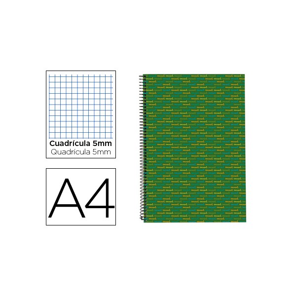 Cuaderno espiral liderpapel a4 micro multilider tapa forrada 140h 80 gr cuadro 5mm 5 bandas 4 taladros verde. Cuaderno espiral liderpapel a4 micro multilider tapa forrada 140h 80 gr cuadro 5mm 5 bandas 4 taladros verde.