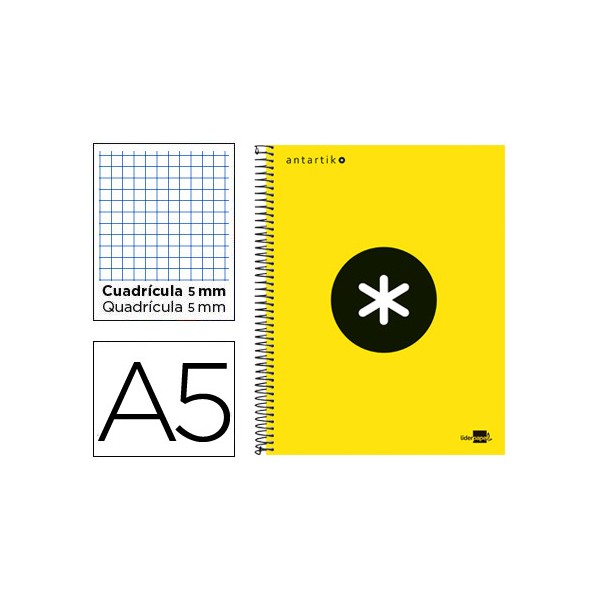 Cuaderno espiral liderpapel a5 micro antartik tapa forrada 120h 100 gr cuadro5mm 5 bandas 6 taladros color amarillo flfl. Cuaderno espiral liderpapel a5 micro antartik tapa forrada 120h 100 gr cuadro5mm 5 bandas 6 taladros color amarillo flfl.