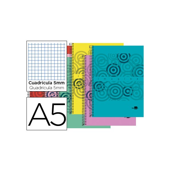 Cuaderno espiral liderpapel a5 micro imagine tapa plastico 160h 60 gr cuadro5mm 5 banda6 taladros colores surtidos. Cuaderno espiral liderpapel a5 micro imagine tapa plastico 160h 60 gr cuadro5mm 5 banda6 taladros colores surtidos.
