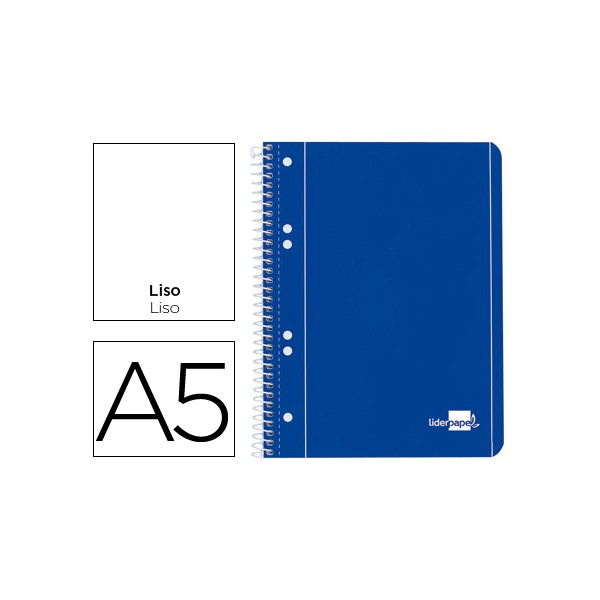 Cuaderno espiral liderpapel a5 micro serie azul tapa blanda 80h 80 gr liso 6taladros azul. Cuaderno espiral liderpapel a5 micro serie azul tapa blanda 80h 80 gr liso 6taladros azul.