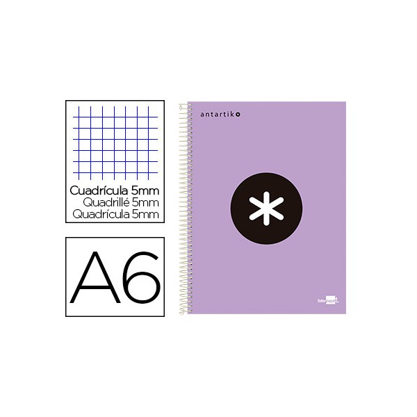 Cuaderno espiral liderpapel a6 micro antartik tapa forrada100h 100 gr cuadro 5mm 4 bandacolor lila lavanda. Cuaderno espiral liderpapel a6 micro antartik tapa forrada100h 100 gr cuadro 5mm 4 bandacolor lila lavanda.