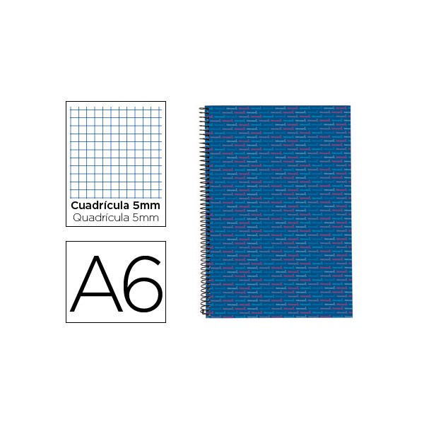 Cuaderno espiral liderpapel a6 micro multilider tapa forrada 140h 80 gr cuadro 5mm 5 bandas azul. Cuaderno espiral liderpapel a6 micro multilider tapa forrada 140h 80 gr cuadro 5mm 5 bandas azul.