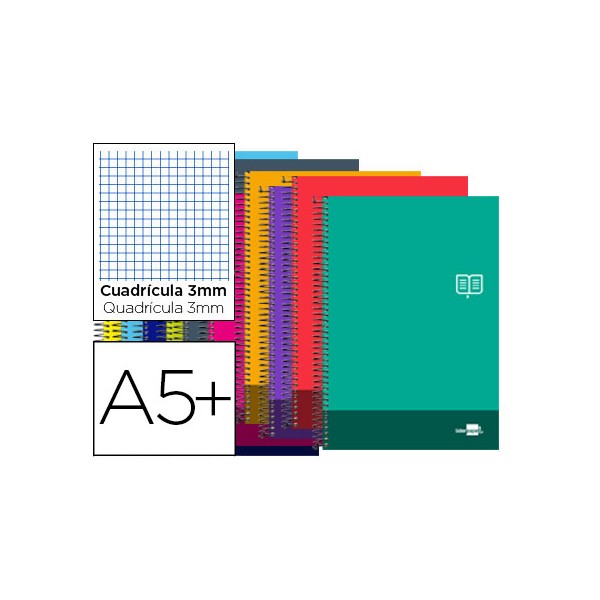 Cuaderno espiral liderpapel cuarto discover tapa blanda 80h 80 gr cuadro 3 mm con margen colores. Cuaderno espiral liderpapel cuarto discover tapa blanda 80h 80 gr cuadro 3 mm con margen colores.