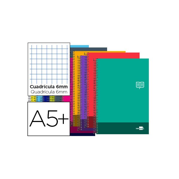 Cuaderno espiral liderpapel cuarto discover tapa blanda 80h 80 gr cuadro 6 mm con margen colores. Cuaderno espiral liderpapel cuarto discover tapa blanda 80h 80 gr cuadro 6 mm con margen colores.