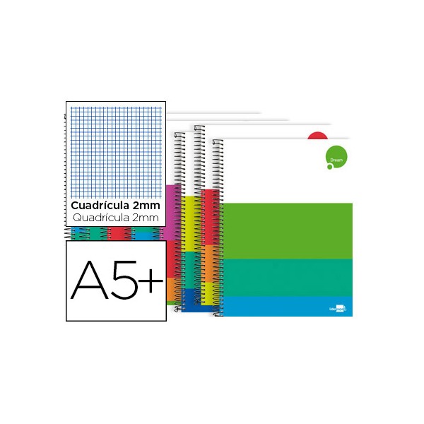 Cuaderno espiral liderpapel cuarto dream tapa dura 80h 80 gr milimetrado colores surtidos. Cuaderno espiral liderpapel cuarto dream tapa dura 80h 80 gr milimetrado colores surtidos.