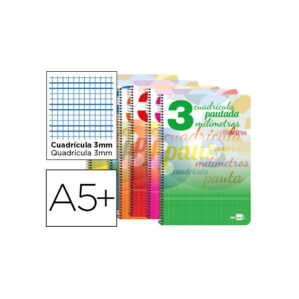 Cuaderno espiral liderpapel cuarto pautaguia tapa dura 80h 80 gr cuadro pautado 3 mm con margen. Cuaderno espiral liderpapel cuarto pautaguia tapa dura 80h 80 gr cuadro pautado 3 mm con margen.