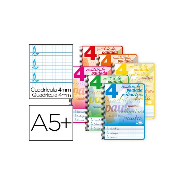 Cuaderno espiral liderpapel cuarto pautaguia tapa dura 80h 80 gr cuadro pautado 4mm con margen. Cuaderno espiral liderpapel cuarto pautaguia tapa dura 80h 80 gr cuadro pautado 4mm con margen.