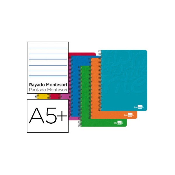 Cuaderno espiral liderpapel cuarto write tapa blanda 80h 60 gr rayado montessori 3,5 mm colores surtidos. Cuaderno espiral liderpapel cuarto write tapa blanda 80h 60 gr rayado montessori 3,5 mm colores surtidos.