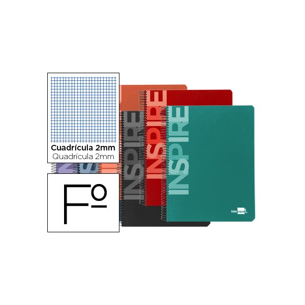 Cuaderno espiral liderpapel folio inspire tapa dura 80h 60 gr milimetrado 2mmcon margen colores surtidos. Cuaderno espiral liderpapel folio inspire tapa dura 80h 60 gr milimetrado 2mmcon margen colores surtidos.