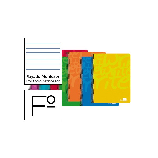 Cuaderno espiral liderpapel folio write tapa blanda 80h 60 gr rayado montessori 3,5 mm. Con margen en colores surtidos. Cuaderno espiral liderpapel folio write tapa blanda 80h 60 gr rayado montessori 3,5 mm. Con margen en colores surtidos.