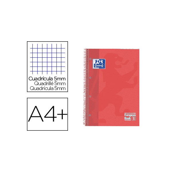 Cuaderno espiral oxford ebook 1 tapa extradura din a4+ 80 h cuadricula 5 mm coral touch. Cuaderno espiral oxford ebook 1 tapa extradura din a4+ 80 h cuadricula 5 mm coral touch.