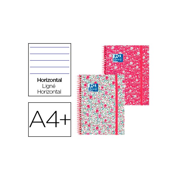 Cuaderno espiral oxford ebook 1 tapa extradura din a4+ 80 hojas horizontal floral. Cuaderno espiral oxford ebook 1 tapa extradura din a4+ 80 hojas horizontal floral.