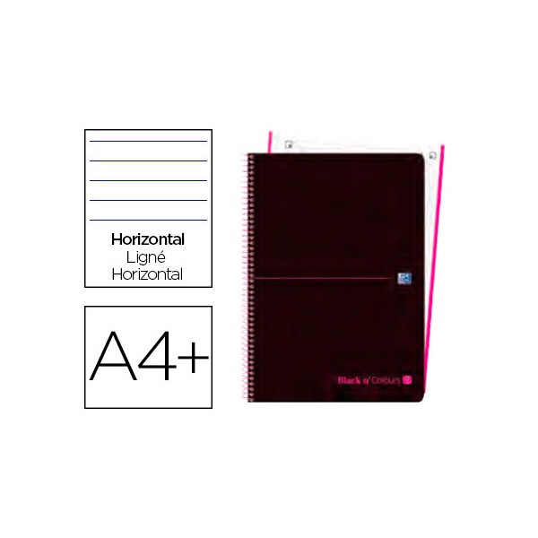 Cuaderno espiral oxford ebook 1 tapa plastico din a4+ 80 h horizontal black'n colors rosa. Cuaderno espiral oxford ebook 1 tapa plastico din a4+ 80 h horizontal black'n colors rosa.