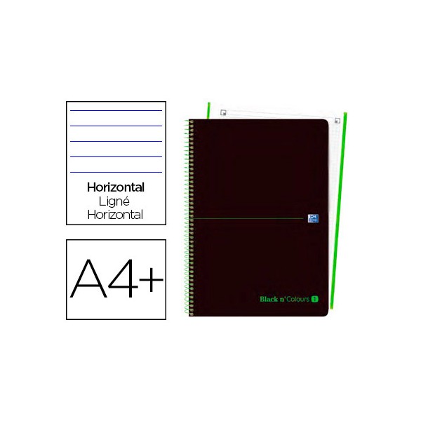 Cuaderno espiral oxford ebook 1 tapa plastico din a4+ 80 h horizontal black'n colors verde. Cuaderno espiral oxford ebook 1 tapa plastico din a4+ 80 h horizontal black'n colors verde.