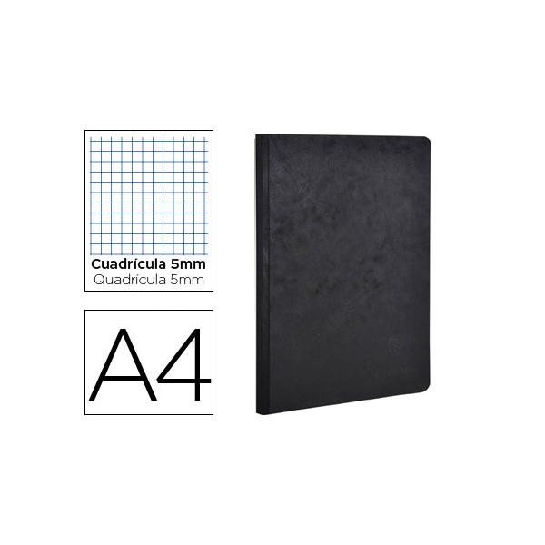 Libreta age-bag tapa cartulina lomo cosido cuadro 5 mm 96 hojas color negro 210x297 mm. Libreta age-bag tapa cartulina lomo cosido cuadro 5 mm 96 hojas color negro 210x297 mm.