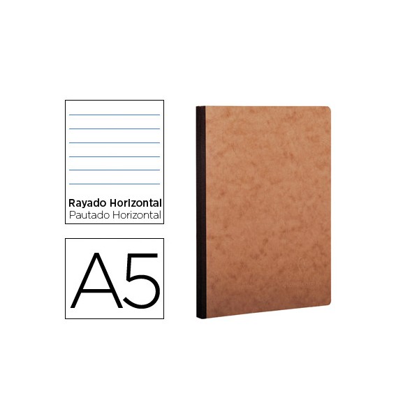 Libreta age-bag tapa cartulina lomo cosido rayado horizontal 96 hojas color havana 148x210 mm. Libreta age-bag tapa cartulina lomo cosido rayado horizontal 96 hojas color havana 148x210 mm.