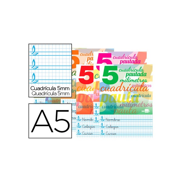 Libreta liderpapel pautaguia tapa cartoncillo 32 hojas din a5 70 g cuadriculado pautado 5 mm. Libreta liderpapel pautaguia tapa cartoncillo 32 hojas din a5 70 g cuadriculado pautado 5 mm.