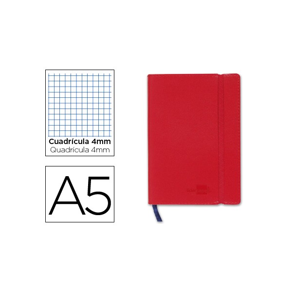 Libreta liderpapel simil piel a5 120 hojas 70g/m2 cuadro 4mm sin margen rojo. Libreta liderpapel simil piel a5 120 hojas 70g/m2 cuadro 4mm sin margen rojo.