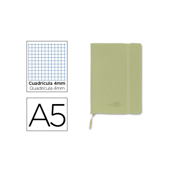 Libreta liderpapel simil piel a5 120 hojas 70g/m2 cuadro 4mm sin margen verde. Libreta liderpapel simil piel a5 120 hojas 70g/m2 cuadro 4mm sin margen verde.