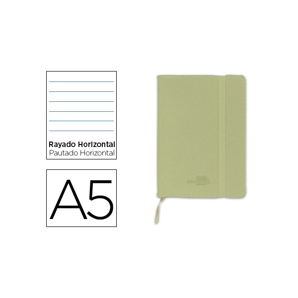 Libreta liderpapel simil piel a5 120 hojas 70g/m2 horizontal sin margen verde. Libreta liderpapel simil piel a5 120 hojas 70g/m2 horizontal sin margen verde.