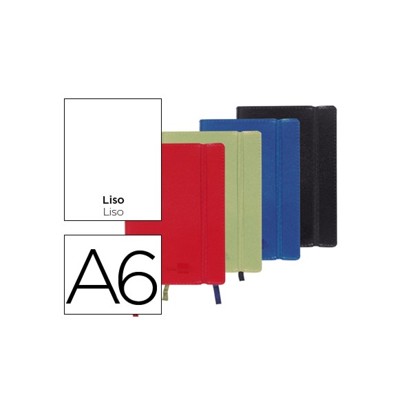 Libreta liderpapel simil piel a6 120 hojas 70g/m2 liso colores surtidos. Libreta liderpapel simil piel a6 120 hojas 70g/m2 liso colores surtidos.