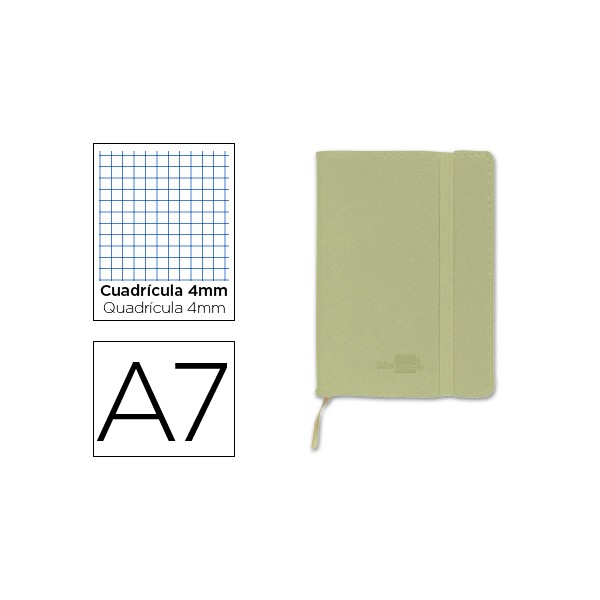 Libreta liderpapel simil piel a7 120 hojas 70g/m2 cuadro 4mm sin margen verde. Libreta liderpapel simil piel a7 120 hojas 70g/m2 cuadro 4mm sin margen verde.