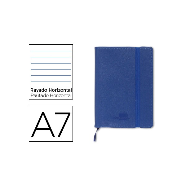 Libreta liderpapel simil piel a7 120 hojas 70g/m2 horizontal sin margen azul. Libreta liderpapel simil piel a7 120 hojas 70g/m2 horizontal sin margen azul.