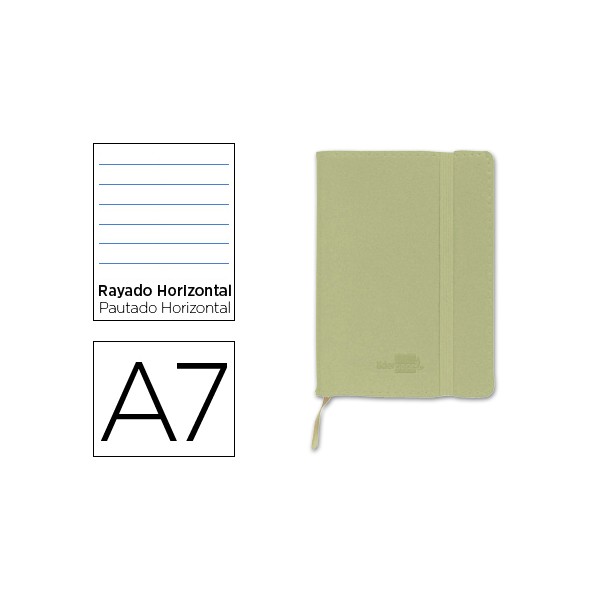 Libreta liderpapel simil piel a7 120 hojas 70g/m2 horizontal sin margen verde. Libreta liderpapel simil piel a7 120 hojas 70g/m2 horizontal sin margen verde.