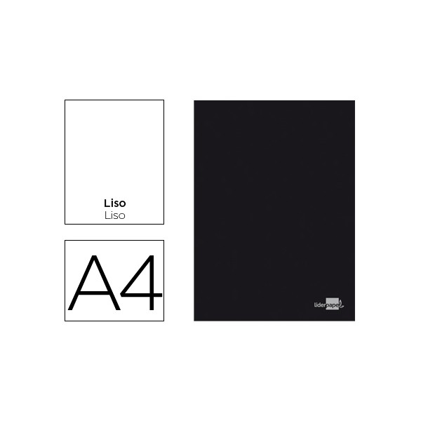 Libreta liderpapel tapa negra a4 80 hojas 60g/m2 liso sin margen. Libreta liderpapel tapa negra a4 80 hojas 60g/m2 liso sin margen.