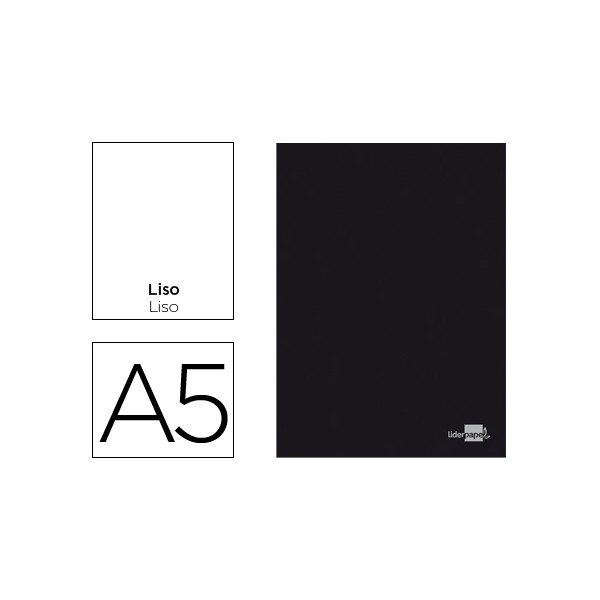 Libreta liderpapel tapa negra a5 80 hojas 60g/m2 liso sin margen. Libreta liderpapel tapa negra a5 80 hojas 60g/m2 liso sin margen.