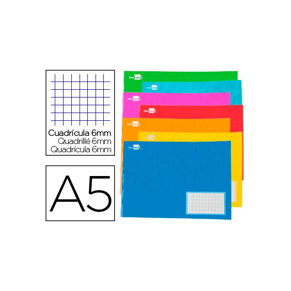 Libreta liderpapel write a5 apaisado 32 hojas 60g/m2 cuadro 6 mm con margen. Libreta liderpapel write a5 apaisado 32 hojas 60g/m2 cuadro 6 mm con margen.