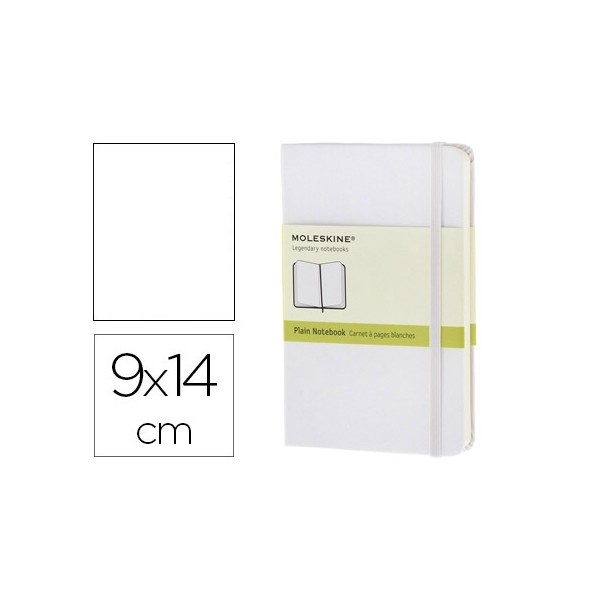 Libreta moleskine tapa dura liso 192 hojas color blanco cierre con goma 90x140 mm. Libreta moleskine tapa dura liso 192 hojas color blanco cierre con goma 90x140 mm.